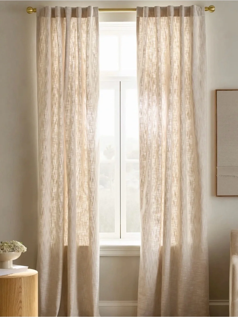 Quince Textured Cotton Curtain Panel 48x96